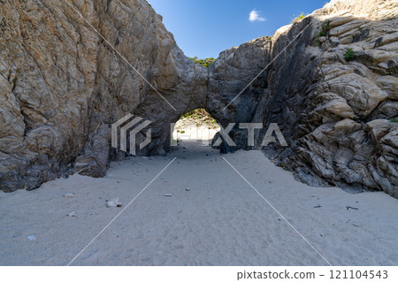 A rock with a hole in it at Aharen Beach on Tokashiki Island in the Kerama Islands 121104543