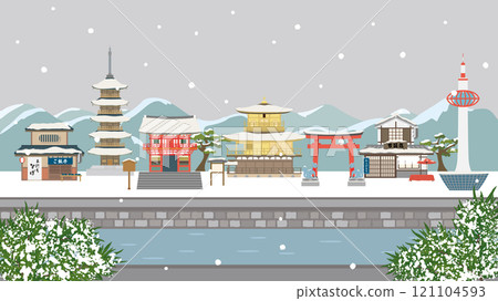 Snow-covered winter tourist spots in Kyoto (Full HD 16:9 size) Snow-covered winter tourist spots in Kyoto (Full HD 16:9 size) 121104593