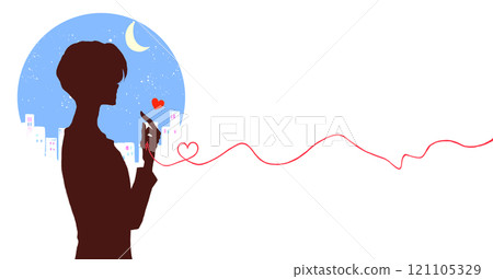 A man tied with the red thread of fate - Shadow art 121105329