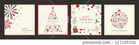 Christmas card template set background Christmas tree snowflake stylish Christmas card template set background Christmas tree snowflake stylish 121105350