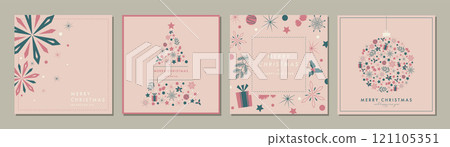 Christmas card template set background Christmas tree snowflake stylish Christmas card template set background Christmas tree snowflake stylish 121105351