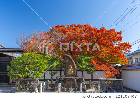 京都寶京寺人偶塚與鮮紅的秋葉 京都寶京寺人偶塚與鮮紅的秋葉 121105408