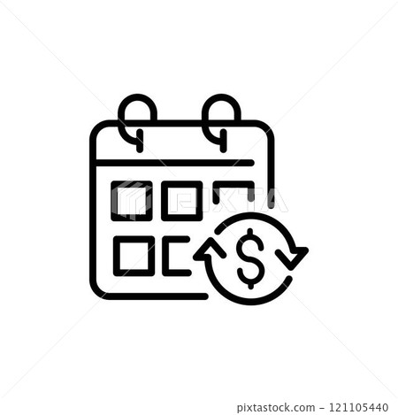 Salary day, wage date thin line isolated vector simple icon Salary day, wage date thin line isolated vector simple icon 121105440