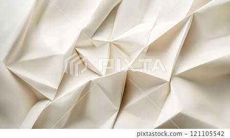 Abstract shapes that resemble folded paper in soft neutral tones, embodying a minimalist abstract 121105542