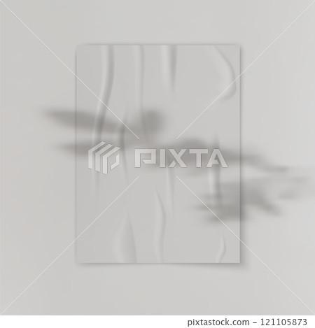 Minimalist Realistic Wrinkled Paper Shadow Overlay Vector for Elegant Backgrounds and Modern Mockups 121105873