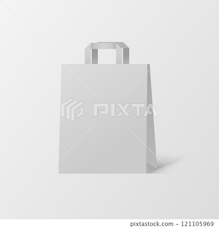 Paper Shopping Bag Mockup with Handles, Ideal for Branding, Packaging, Retail, Gift Wrapping, and Business Marketing Design 121105969