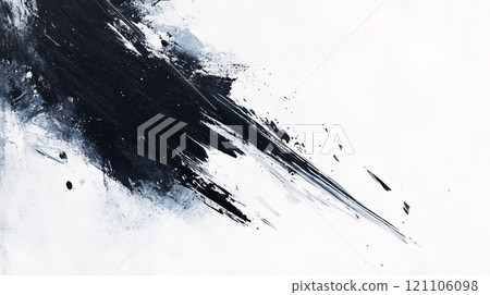 Soft-edged, simple abstract brushstrokes adorn a white canvas, embodying minimalist abstract art 121106098