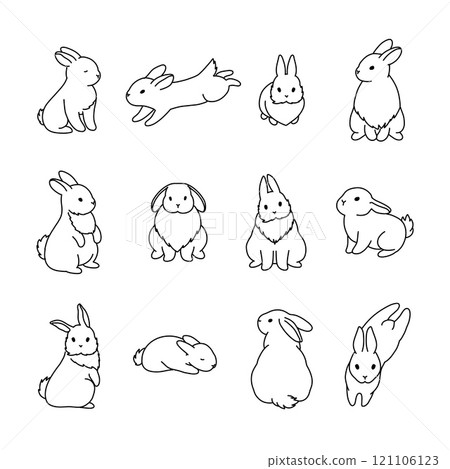 Cartoon rabbit. Simple doodle hand drawn bunny. Vector sketch Cartoon rabbit. Simple doodle hand drawn bunny. Vector sketch 121106123