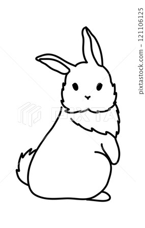 Cartoon rabbit. Simple doodle hand drawn bunny. Vector sketch Cartoon rabbit. Simple doodle hand drawn bunny. Vector sketch 121106125