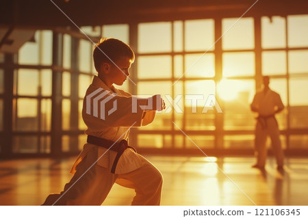 Active happiness: child plays sports with enthusiasm, highlighting significance of maintaining healthy lifestyle, staying fit, experiencing the joy physical activity brings to everyday life. 121106345