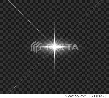 Flare light effects. Glowing star set. Vector optical lens flare light effect 121106426