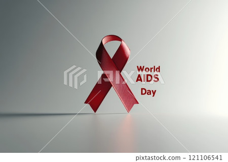 World AIDS Day: a background design featuring a banner with ample copy space, text, and design elements for posters, cards, and flyers to raise awareness and support for the cause. 121106541