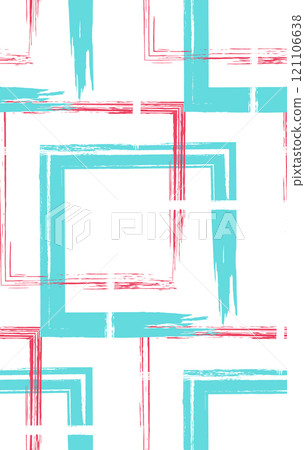 Pink white teal grunge squares pattern 121106638