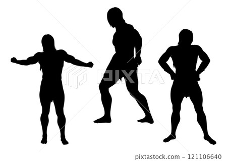 Primitive man silhouette 121106640