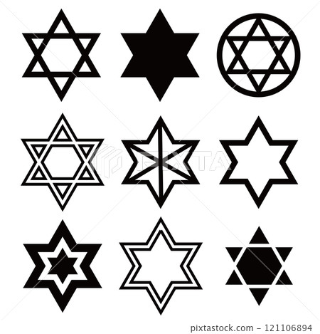 Hexagram icon set 121106894