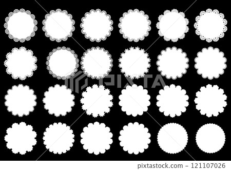 白色圓形花邊裝飾材料一套 121107026