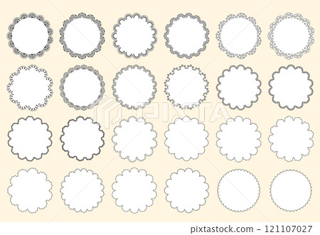 Set of circular lace decorative elements 121107027