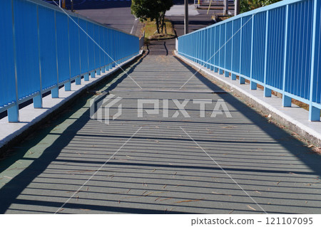 View from the top of the sloped footbridge 121107095