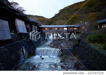 A wooden building with a hot spring atmosphere A wooden building with a hot spring atmosphere 121107129