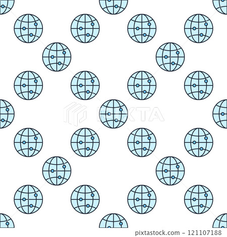 Earth Globe Logistics vector World blue seamless pattern 121107188