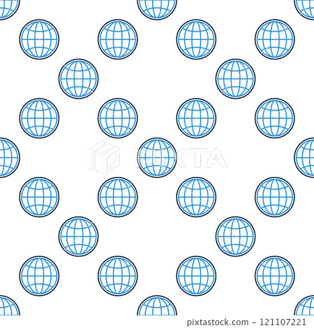 World Globe vector Earth linear seamless pattern World Globe vector Earth linear seamless pattern 121107221