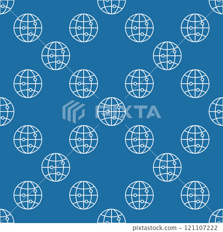 World Logistics vector Earth Globe seamless pattern in thin line style World Logistics vector Earth Globe seamless pattern in thin line style 121107222