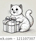 Gift box and cat 121107307