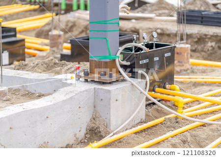 Gas station construction, tank oil installation piping, plastic piping, construction work Gas station construction, tank oil installation piping, plastic piping, construction work 121108320