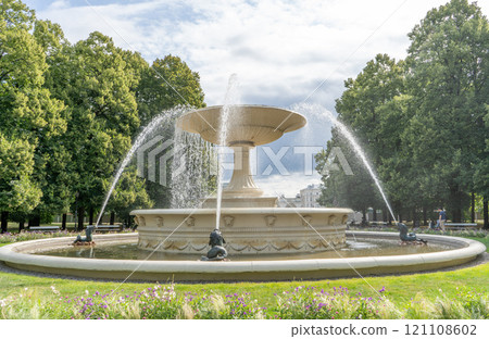 Large old fountain in the park. Warsaw Poland. Large old fountain in the park. Warsaw Poland. 121108602