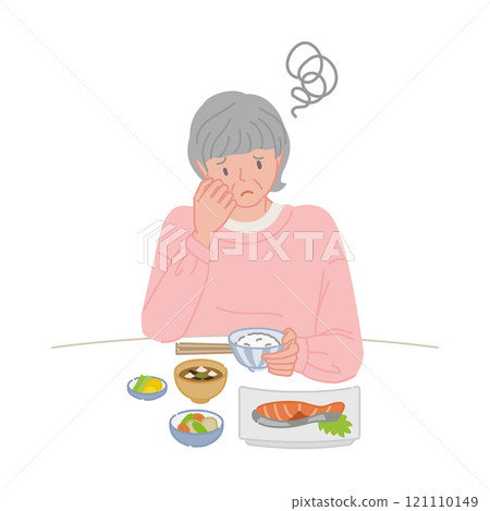 沒有胃口、進食困難的老年婦女(獨居) 沒有胃口、進食困難的老年婦女(獨居) 121110149