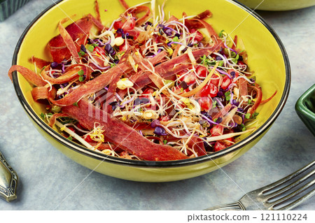 Fresh salad with microgreens. 121110224