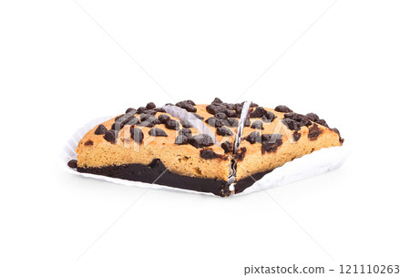 Brookie or Chocolate cookie blondie brownies isolated on white Brookie or Chocolate cookie blondie brownies isolated on white 121110263