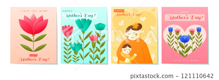 Mom flower. Happy Mothers Day. Geometry card with plant carnation. Invitation poster for loving women. Romantic decoration. Vector paper garish botanical, cartoon flat isolated modern illustration Mom flower. Happy Mothers Day. Geometry card with plant carnation. Invitation poster for loving women. Romantic decoration. Vector paper garish botanical, cartoon flat isolated modern illustration 121110642