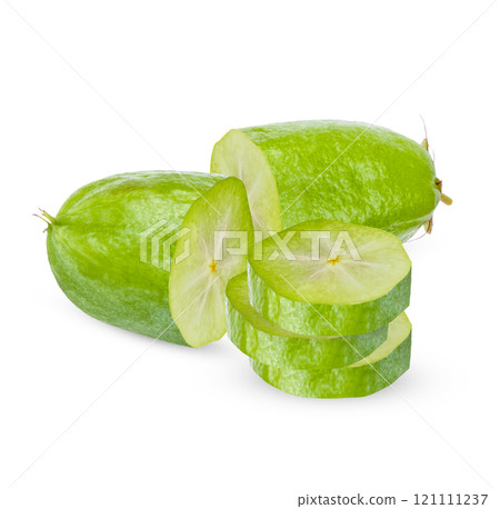 Bilimbi fruit (Bilimbing, Averrhoa bilimbi Linn) isolated on white background 121111237