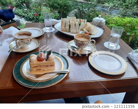 Cake set, tea, black tea, afternoon tea, Japan 121111356