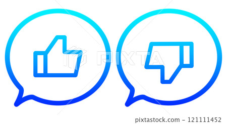 藍色漸層 | 好標記和壞標記語音氣泡 藍色漸層 | 好標記和壞標記語音氣泡 121111452