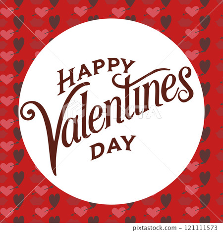 Valentines Day romantic seamless pattern with lettering Happy Valentine's Day. 121111573