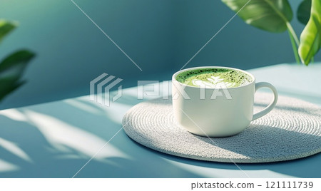 Matcha green tea with milk	 121111739