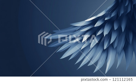 Metallic blue wing feathers creating a stunning visual on dark background Metallic blue wing feathers creating a stunning visual on dark background 121112165