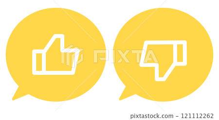 Simple yellow good and bad mark speech bubbles 121112262