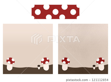 Cute Mushroom Paper With Red Polka Dot Tape Memo Paper Memo Pad Note Pad Paper Post It Digital Blank Paper Blank Note 121112854
