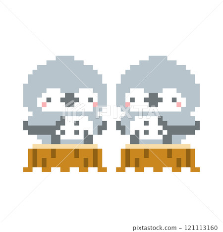 Pixel art of a stump and a friendly gray owl Pixel art of a stump and a friendly gray owl 121113160