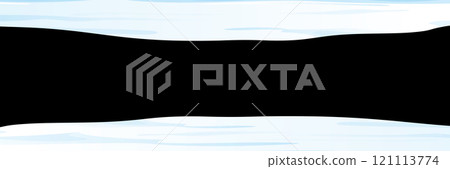 vector winter horizontal banner with snow caps isolated on black background. winter snow border or frame for winter sale or christmas banner design template. 121113774