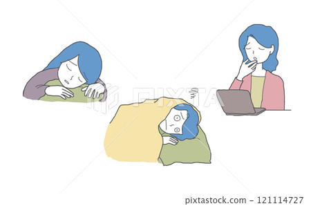有睡眠問題的女性插畫集 121114727