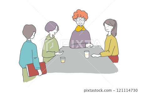 Illustration of everyone talking 121114730