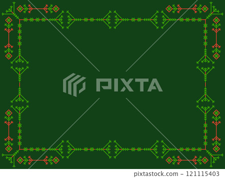 Snowflakes frame for Christmas and New Year greetings. Winter frame with snowflakes in geometric line art style. Design for greeting card, flyers and invitations. Vector illustration Snowflakes frame for Christmas and New Year greetings. Winter frame with snowflakes in geometric line art style. Design for greeting card, flyers and invitations. Vector illustration 121115403