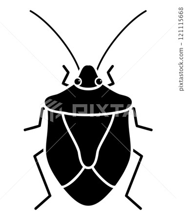 Stink bug illustration (black and white) 121115668