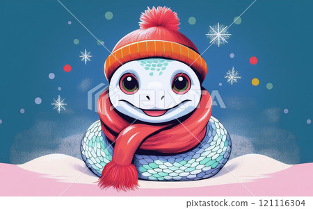 White snake wearing a scarf 121116304
