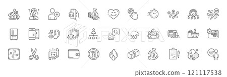 Add user, 360 degrees and Verification person line icons. Pack of Inspect, Refrigerator, Inclusion icon. Management, Dice, Puzzle game pictogram. Quick tips, Cursor, Correct answer. Line icons. Vector Add user, 360 degrees and Verification person line icons. Pack of Inspect, Refrigerator, Inclusion icon. Management, Dice, Puzzle game pictogram. Quick tips, Cursor, Correct answer. Line icons. Vector 121117538