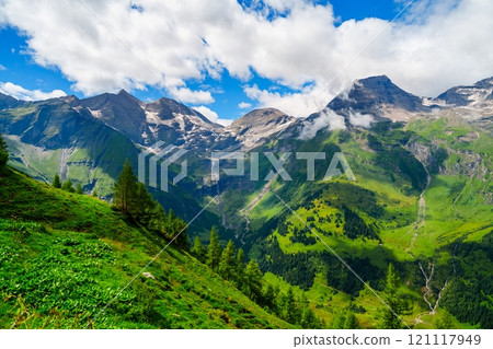 Stunning view of the Kitzsteinhorn mountain range in Kaprun, Austria. Stunning view of the Kitzsteinhorn mountain range in Kaprun, Austria. 121117949